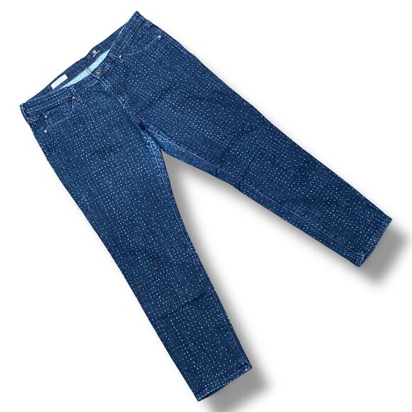 Adriano Goldschmied AG Stevie Ankle Jeans Size 32R Slim Straight Ankle Dotted - Picture 1 of 14